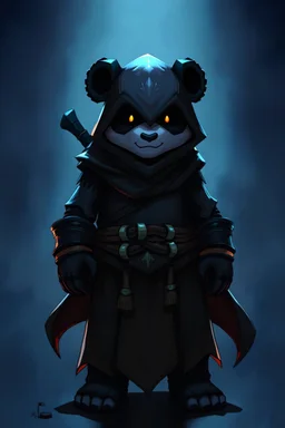 Panda Shadow Monk World of Warcraft, Dark Lighting, Standing, Illustrated