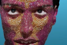 Human face made out of gems