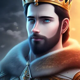 Portrait of KING ARTHUR with crown and mid-12th century armor.extremely detailed face,crystal clear Big eyes,perfectly centered image,intricate detail.Diseney,studio ghibli, korra character, style.