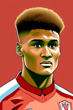 Ollie Watkins English football player ,cartoon 2d