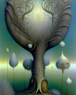 Richly textured Hieronymus Bosch, Catrin Welz-Stein, William Turner, Zdzisław Beksiński, Jacek Yerka oil on canvas zentangle line art style mix, surreal frosted fantasyland winter oceanscape, hoarfrost on trees, high grasses, snow and cottages, withered flowers, pale sunrise; paint splatter, beautiful vibrant colors, reflections, SK, flying seagulls, dramatic clouds, snowfall.