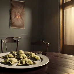 ravioli love, photo studio, concept art, realistic image, renaissance style ,smooth, unreal engine 5, ray tracing, RTX, lumen lighting, ultra detail, volumetric lighting