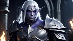 dnd character art of dark elf, gray-skin, drow male, high resolution cgi, 4k, unreal engine 6, high detail, cinematic, concept art, thematic background, well framed