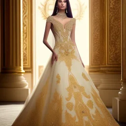 pltn style, beautiful fantasy female, hazel iris, tall, slender, long hair, smooth, flawless skin, deep, mysterious eyes, white and gold gown, intricate beading, sparkling jewels, diamonds, rubies, regal, dignified, graceful, fluid, ethereal quality, light steps, roses, jasmine scent, shimmering light, spirit, hope, joy, mortal, extraordinary beauty, charm, mystery, legend, fascination, cute big circular reflective eyes, Pixar render, unreal engine cinematic smooth, intricate