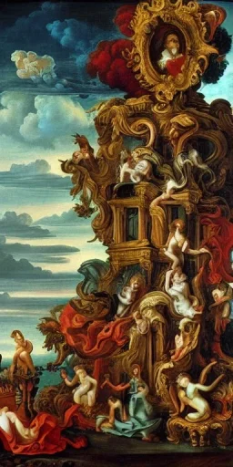 A baroque surrealistic painting