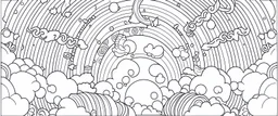 A rainbow coloring page