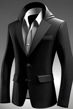 Man's Casual black Blazer jacket. 2 Button and a big hood
