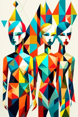 geometric people abstract