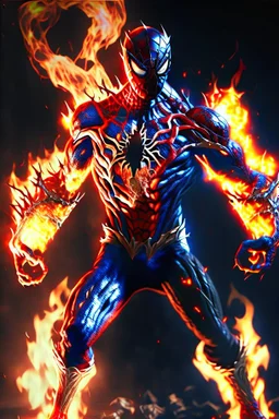 Spiderman from Marvel as a demonic hell spawn with fire on body fighting with Superman from Dc as a demonic hell spawn with fire on body, hell background, Full body display, max level ultra realistic, ray tracing reflections, legendary, energy, HD, photorealistic, HDR, epic composition, Unreal Engine, Cinematic, Color Grading, Ultra-Wide Angle, hyper-detailed, beautifully color-coded, insane details, hyper realistic, intricate details, beautifully color graded, Unreal Engine, Cinematic, Color Gr