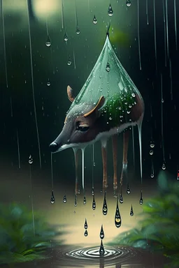 animal forest rain drop