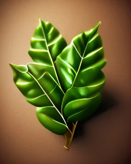 Bay leaves. Realistic photo. HD. Glowing. 3d style