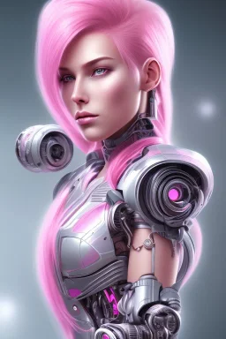 cyborg, pink hair,seven