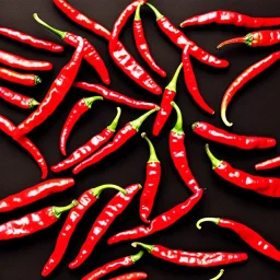 Chili pepper landscape, black background