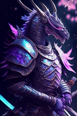 Magical dragon in armor