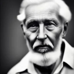 beautiful photo portrait of an old man white hair black and white