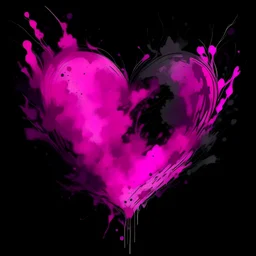 make a heart purple, pink and black, and add the name DESAVENCE