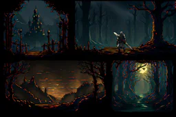 HORIZONTAL 2D GAME BACKGROUNDS inspired dark souls and slavic mythology