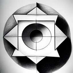 geometric shapes, pencil drawing, photo realistic, mind blowing