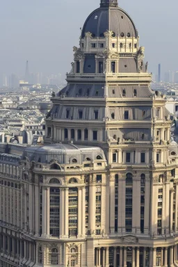 A huge bank building in a huge city parisian style