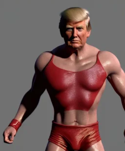 Donald trump wrestling fighter, naked torso, color breeches, suspenders, retro style, 80s, hot ambient, photo studio, red, gold, vibrant color, gradient, highly detailed, art stations, concept art, smooth, unreal engine 5, god rays, ray tracing, RTX, lumen lighting, ultra detail, volumetric lighting, 3d, finely drawn, high definition, high resolution.