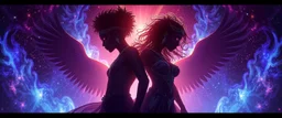 From the shadows, they rise, with a spark in their eyes, Ethereal echoes of a world we once knew, With the glam and the glamor, we reach for the skies, Cosmic rhythms pull us through, [Chorus] Suti came for our world, with the power to ignite, Dancing through the stars, we find our light.