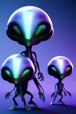 full length aliens clean art NFT, blender 3d