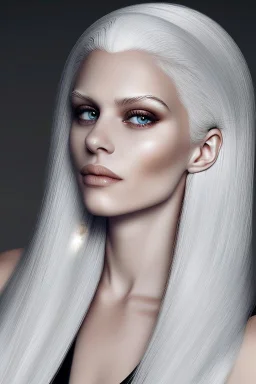 a woman white hair luxury stlye