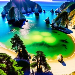 Big Sur, California,aerial view,extremely detailed digital painting, high resolution,8k, realistic, beautiful, volumetric lighting, mystical colors ,perfectly centered image, perfect composition, rim light, beautiful lighting,masterpiece, stunning scene, raytracing, anatomically correct, in the style Van Gogh and robert e howard and Ken Kelley and Ohrai Noriyoshi and Simon Bisley and tomzj1.