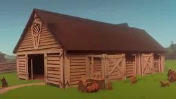 wooden animal barn