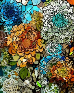 Lace flowers in cubism