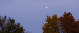 Flying saucer in the autumn shooting a cone of light upwards.