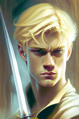 noble swordman very short blond hair demi-fiend