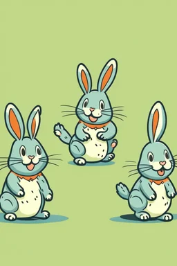 Bouncing bunnies counted one, two, three,