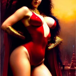 Drawing of beautiful face,'beautiful booty,Busty Vampirella',intense stare, ancient skintight armor, balanciaga fashion clothe painting by gaston bussiere, greg rutkowski, yoji shinkawa, yoshitaka amano, tsutomu nihei, donato giancola, tim hildebrandt, Oil on canvas, cinematic composition, extreme detail,fit full head inside picture,16k