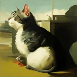 UN conference,a cat and human flesh-like surgical instruments and universe-like a pigeon and neuralink, surrealism,minimalism,Painting By Adrian Ghenie, Rene Magritte, Salvador Dali, Lucian Freud