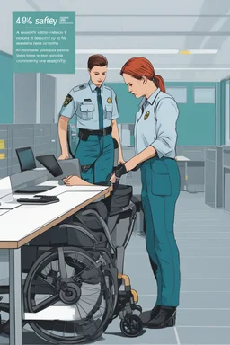 **Content Art:** Safety at Work: A woman confidently walks into a workplace with security measures highlighted. **Appearance:** Design a series of posters specifically targeted towards women and disabled individuals. Emphasize community and collective responsibility, promote a culture of respect and safety. By utilizing these concepts and maintaining a consistent message, create a captivating and informative public awareness campaign that resonates with a wide audience.