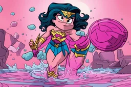 pink swimming Wonder Woman Teen Titans Go