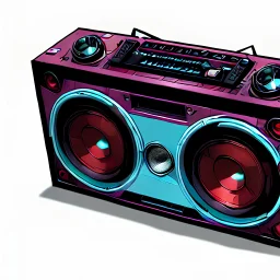boombox, old school, album cover, speaker comic book style, marvel