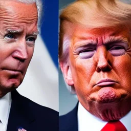 detailed realistic portrait of Joe Biden sniffing Donald Trump's hair