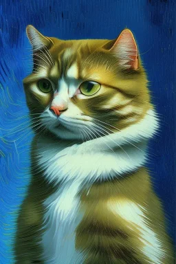 Portrait of a cat by Van Gogh