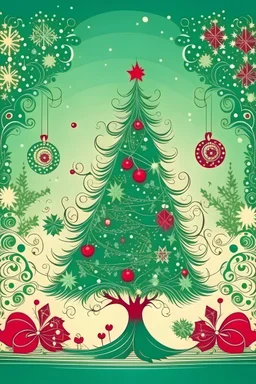 Christmas Card Template for design, vector art