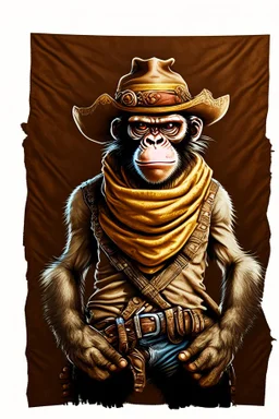 bounty hunter monkey cowboy with 2 pistols bandana