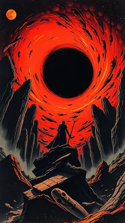 Dia de Los Muertos. Saul Bass. Frank Frazetta. black hole perspective