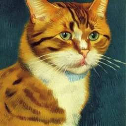 Portrait of a cat by Van Gogh