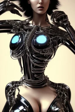 monica bellucci, cyberpunk, black latex body, women, body portrai, big boobs, highlight eyes perfect, skin, tron, cyborg, perfekt sexy, real, dream, hr giger