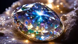 Sous une lumière claire, des joyaux étincelants se dévoilent, Pierres précieuses scintillantes, éclatant de mille étoiles. Reflets chatoyants, refractions magiques, dansent et jouent, Dans ces gemmes brillantes, l'âme de la Terre se trouve. Chaque pierre raconte une histoire, chaque éclat une légende, Dans ces bijoux magnifiques, l'amour et la beauté s'étendent. Sous la lumière cristalline, les formes captivantes se révèlent, Un monde de féerie, où le temps se fige et s'annule.