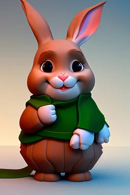 Cute animation bunny gnome