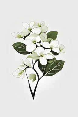 Pacific dogwood, minimalist vector logo, white background