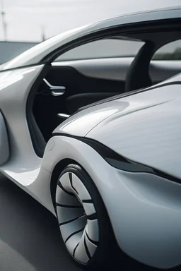 A car that has one hand attached on the outside