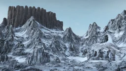 Rising before you is a six-hundred-foot-tall mountain of glacial ice, its peak carved to resemble a gigantic skull wearing a crown. Weaving up the mountain's southern slope are enormous stairs hewn from the ice. These steps, which extend from the base of the mountain to the base of the fortress, were clearly made for giants.